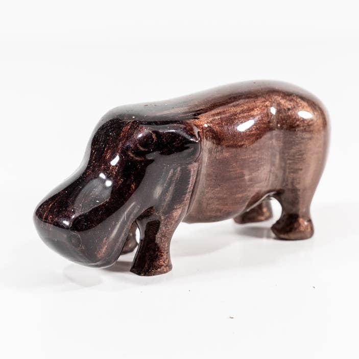 Brushed Brown Hippo Medium 9.5 cm for wholesale by Tilnar Art