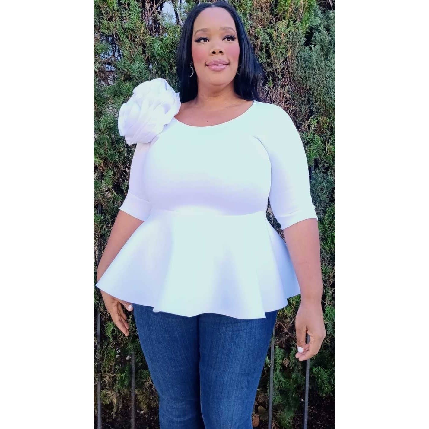 DORCAS - Wholesale Blouse - Women's - REGULAR SIZE SUPER TECHNO FLOWER TOP7