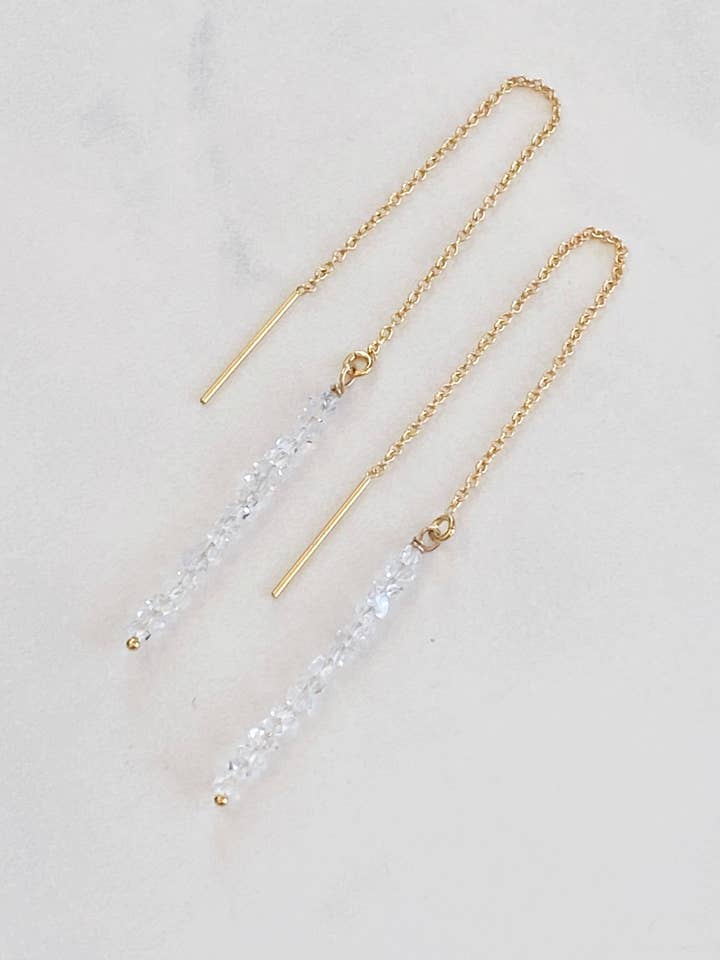 Herkimer diamant tråder øreringe for engroshandel hos Bonnie Boardman Jewelry