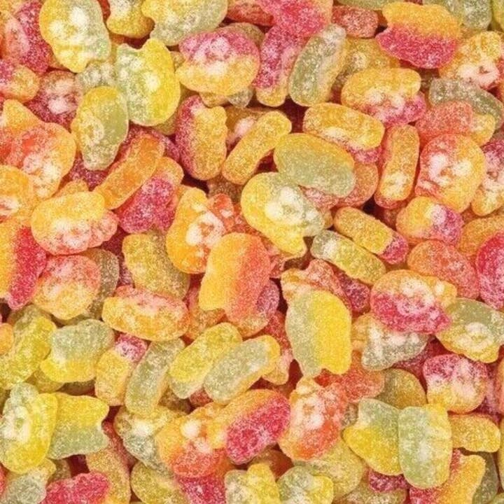 Sweet As Fudge Candy Shoppe - Wholesale Hard Candy - Swedish Bubs Mini Sour Skulls 11 Lb Bulk Bag