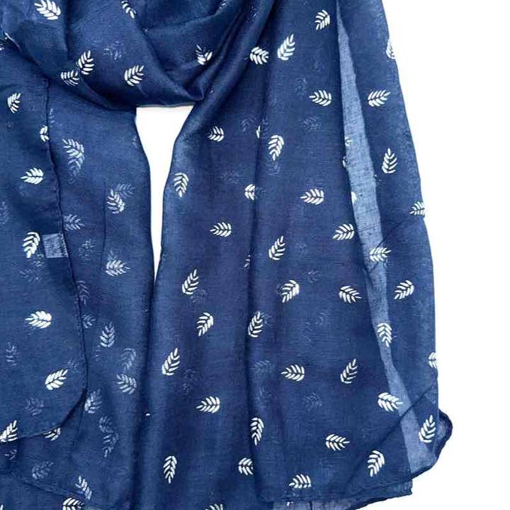 LINETA - Venta al por mayor Bufanda - Mujer - bufandas con estampado de hojas brillantes