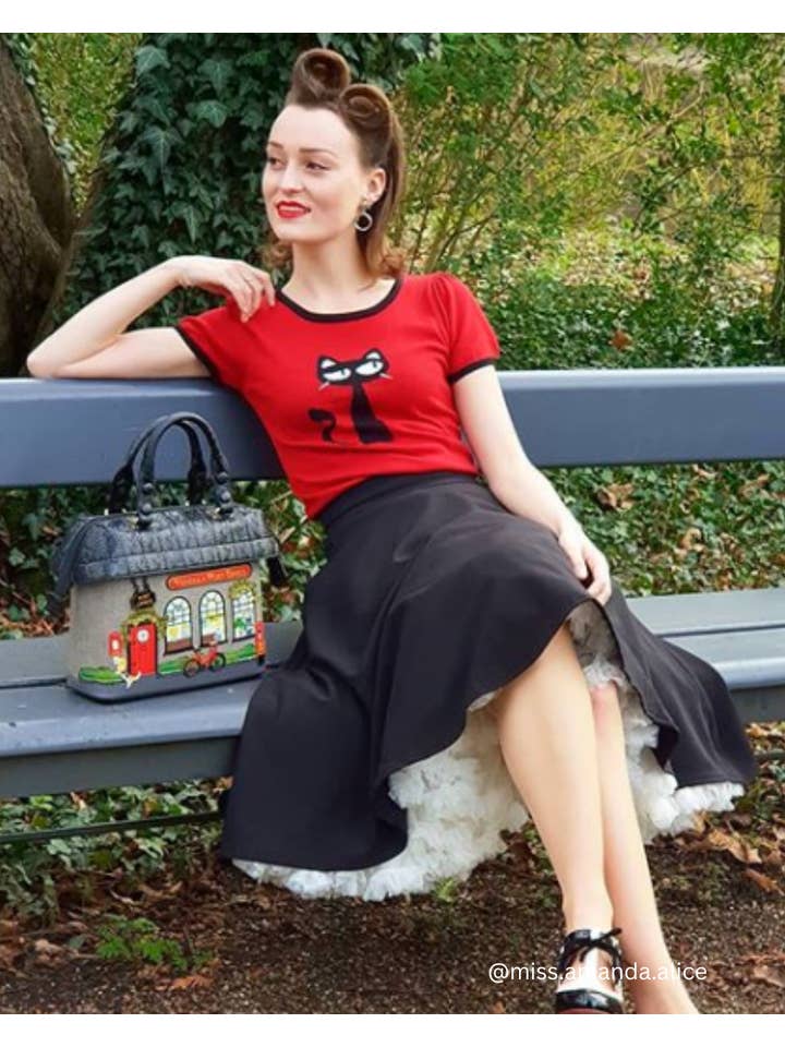 Mak - Wholesale Knit Sweater - Women's - Short Sleeve Crewneck Cat Print Casual T-Shirt Sweater16