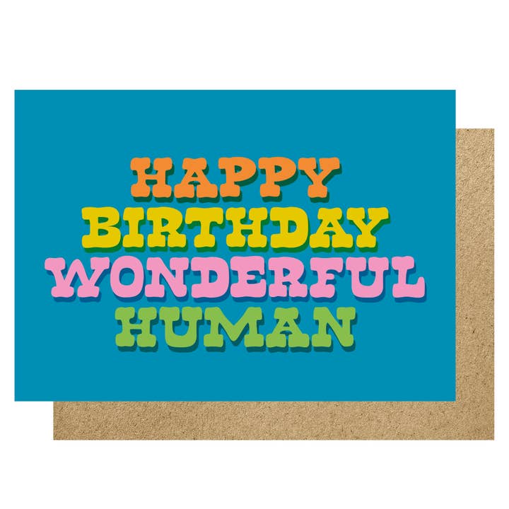 Happy Birthday You Wonderful Human for wholesale by Lucky Ink