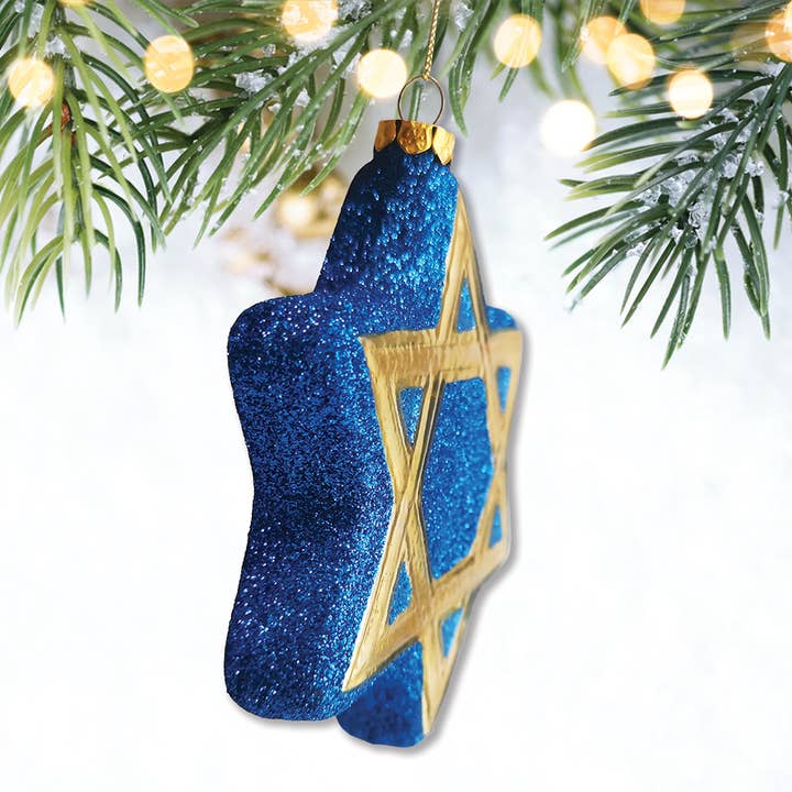 OrnamentallyYou - Wholesale Ornament - Star of David Glass Christmas Ornament, Jewish Holiday Gift