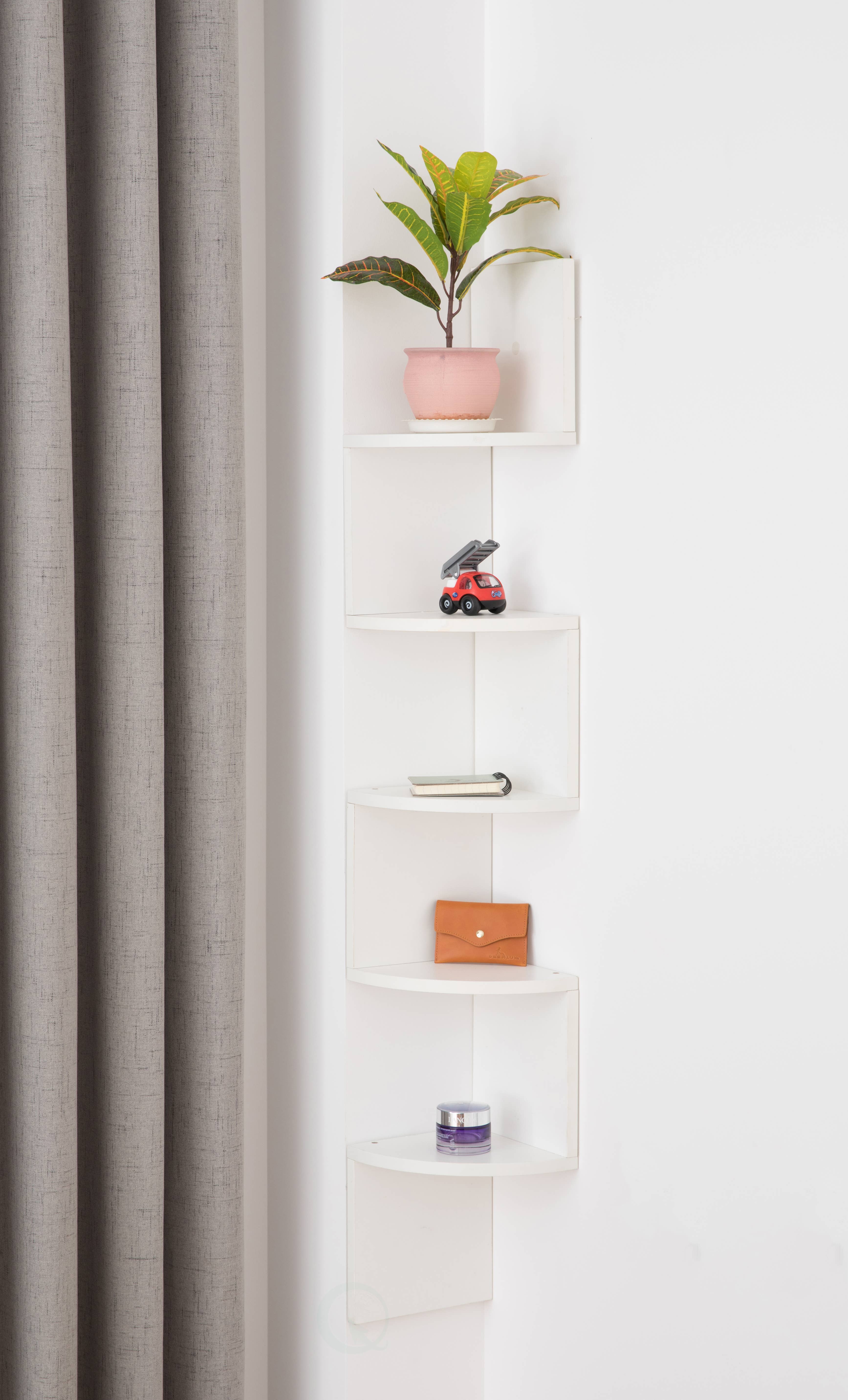 Quickway Imports - Venta al por mayor Estante de pared - Estantería de esquina de pared de 5 niveles5