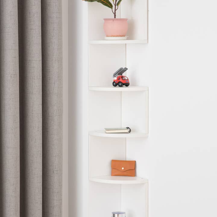 Quickway Imports - Venta al por mayor Estante de pared - Estantería de esquina de pared de 5 niveles5