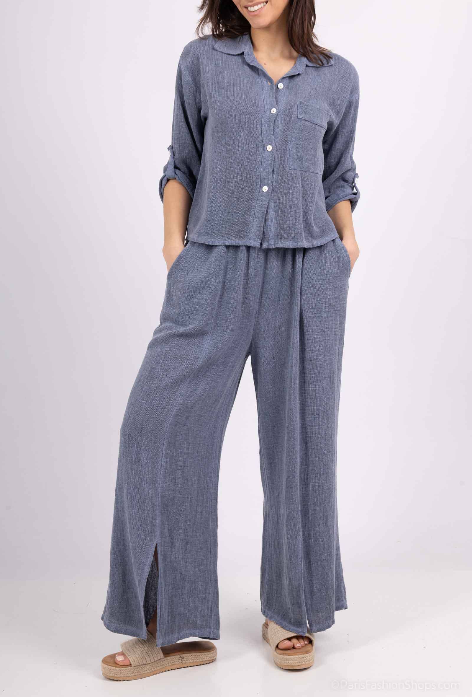 Shyloh - Wholesale Button Down Shirt - Women's - Linen cotton top 1578210