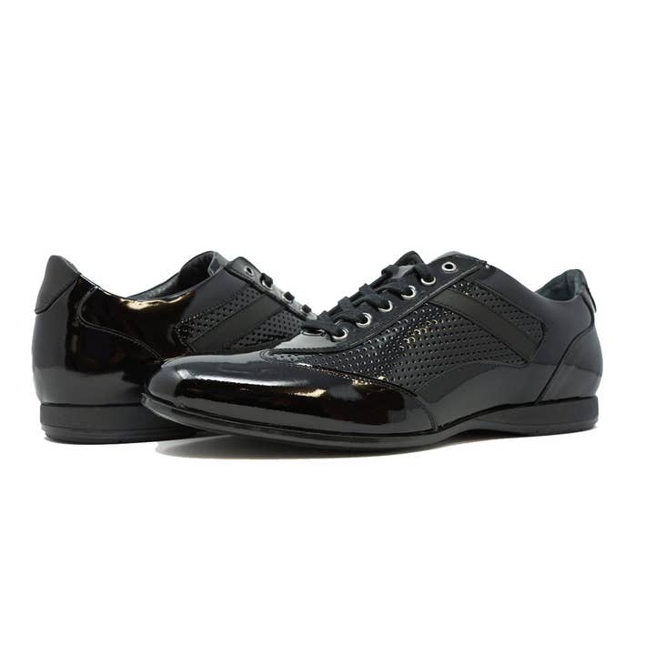 Scarpe da uomo 100% pelle 65176. Ixion - Vernice nera per la vendita all'ingrosso da parte di Paul Branco