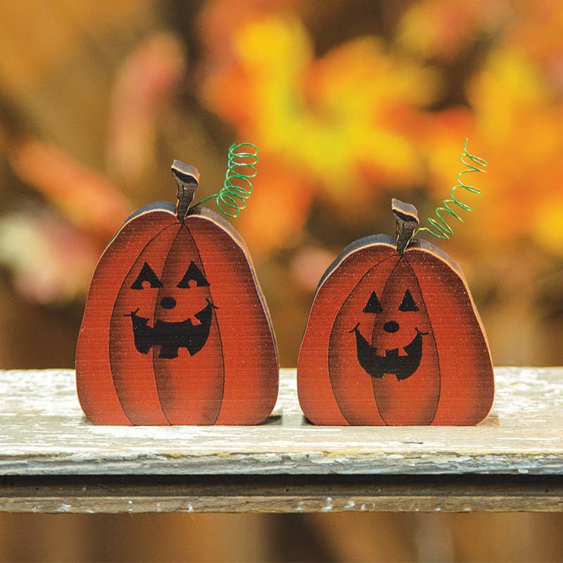 The Hearthside Collection - Wholesale Decorative Tabletop Object - Jack-O-Lantern Sitter, 2 Assorted1