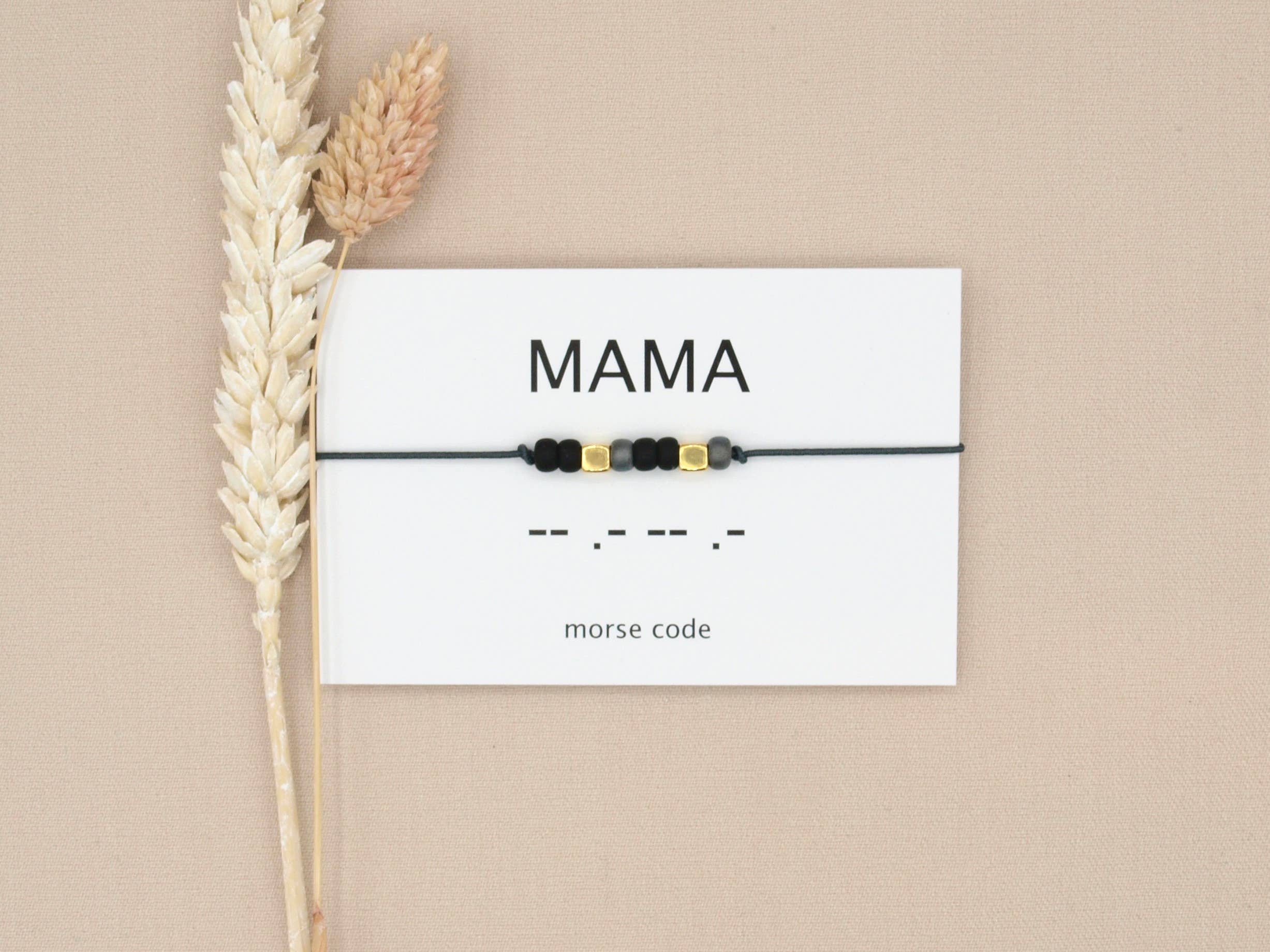 by Indah - Vendita all'ingrosso Bracciale con perline - Fascia da braccio con codice Morse Mama (argento, rosé goud, goud)7