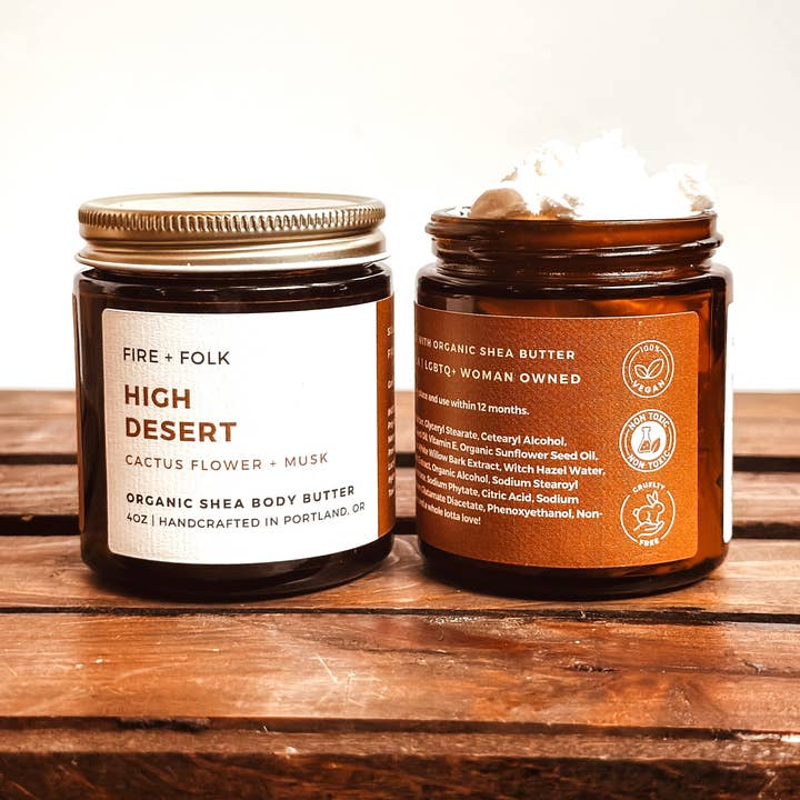 High Desert | 4oz Organic Shea Body Butter for wholesale by FIRE + FOLK