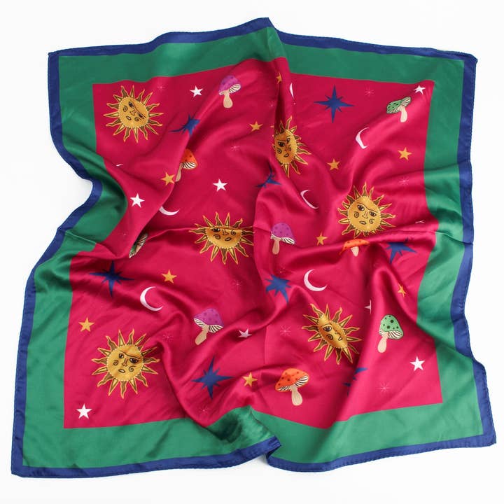 MUSHROOMS, SUN, MOON AND STARS SCARF and other Purchase Wholesale blue moon rose. Free Returns & Net 60 Terms on Faire trending on Faire.