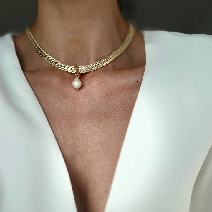 WILYMI Jewelry Co - Wholesale Pendant/Charm Necklace - 12mm Baroque Pearl Necklace | 18k Gold Filled0