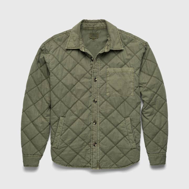 Lennon Quilted Shirt Jacket - Lichen Green for wholesale by SURFSIDESUPPLY