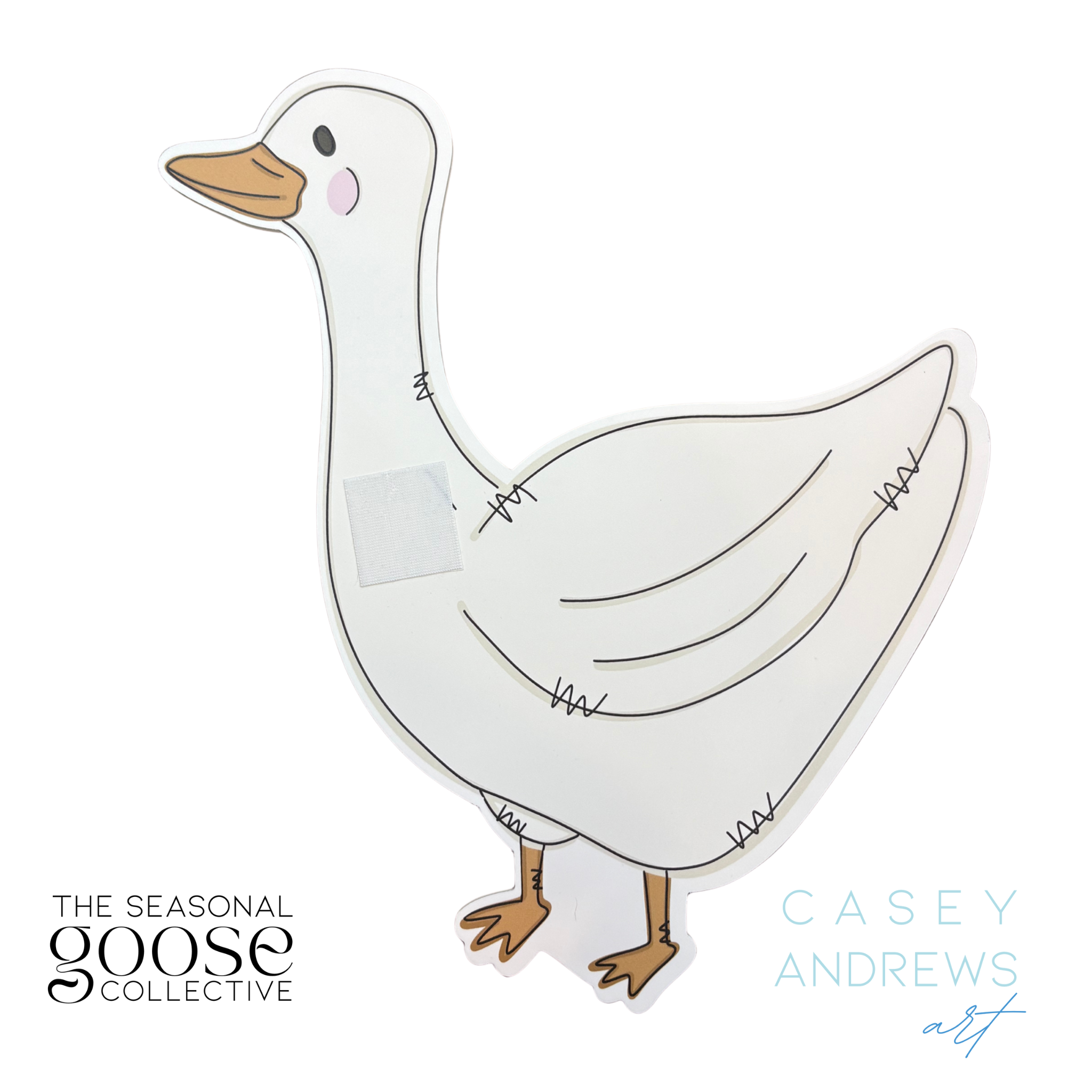 Casey Andrews Art - Wholesale Door Hanger - Hand Drawn Porch Goose Door Hanger for Interchangeable Seasonal Scarves1