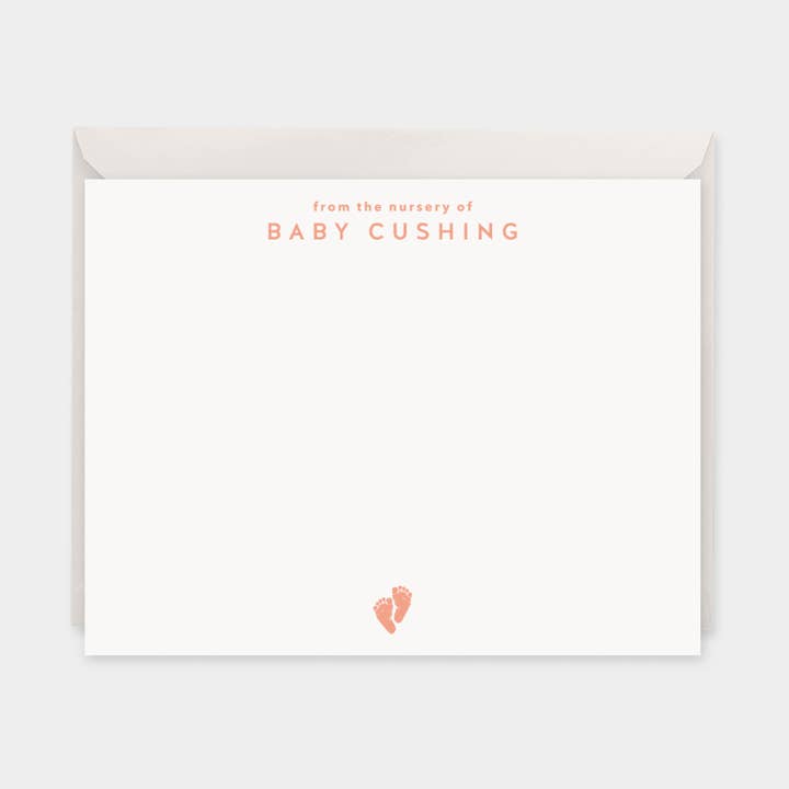 Pés de bebé personalizados Notas de agradecimento por atacado de The Design Craft