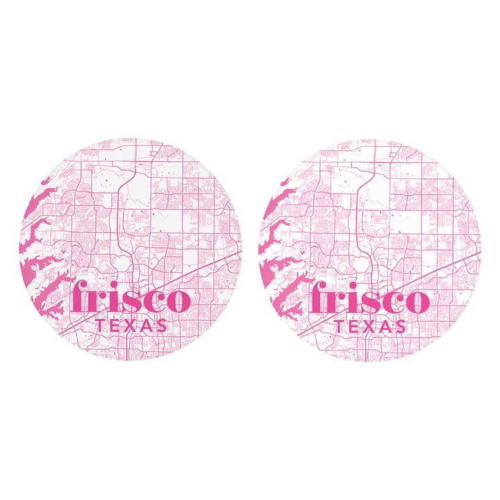Bright Modern Pink Map Texas Frisco for wholesale by Love Local