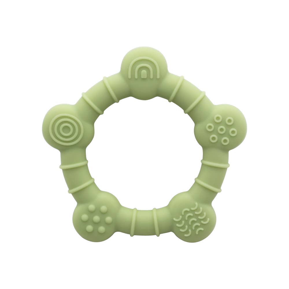 Marlowe and Sage LLC – wholesale Teether (not clip-on) – Baby – Rainbow Wheel Teether3