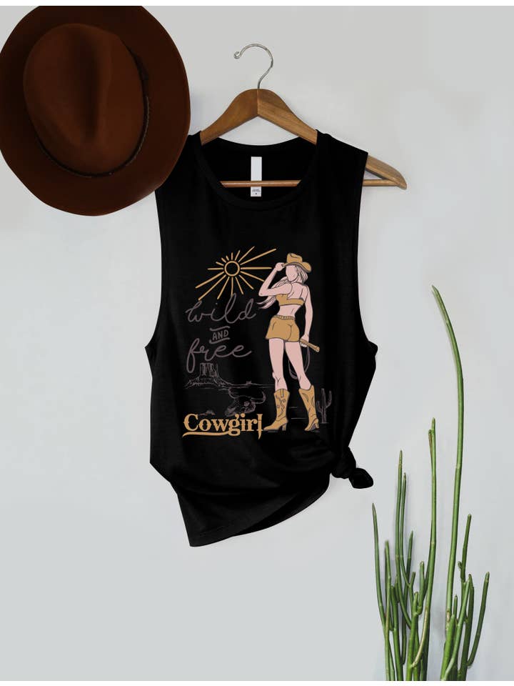 PINK NABI - Wholesale Tank Top - Women's - Wild and free cowgirl0