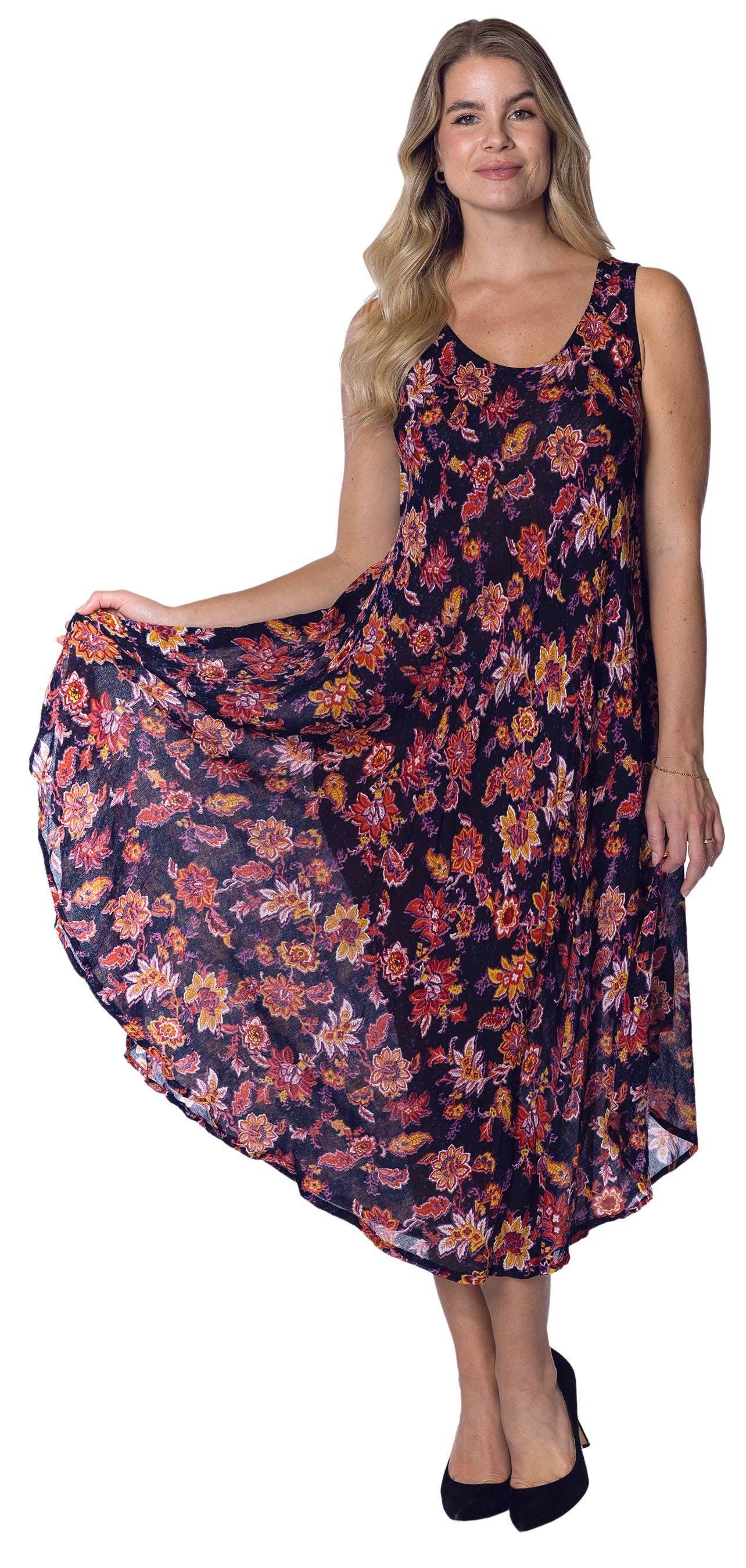 Papa Fashions - Vente Robe – femme - Robe parapluie en rayonne imprimée5