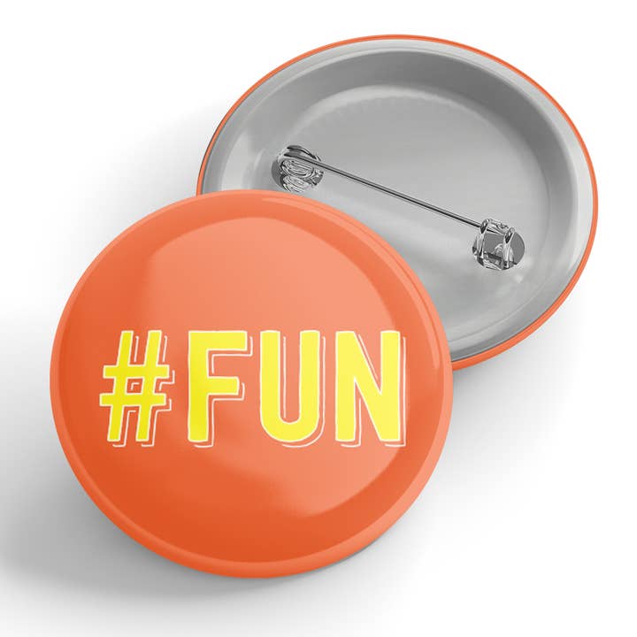 #Fun Button for wholesale by Black River Letterpress & Paper Co.
