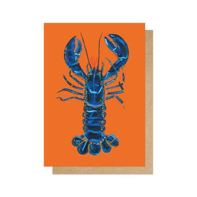 East End Prints - Greetings Cards & Postcards - Wholesale Everyday Greeting Card - Lobster on Orange Greetings Card0