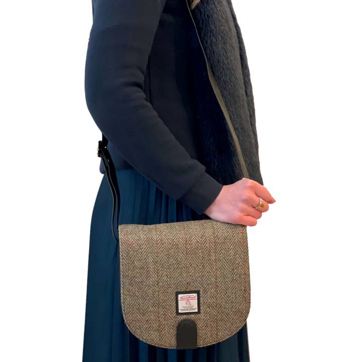 maccessori - Vendita all'ingrosso Borsa a tracolla - Donna - Borsa a tracolla Harris Tweed colore verde Country1