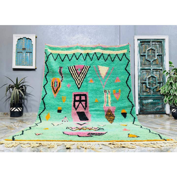 Groen Marokkaans tapijt, handgeweven Berbertapijt, vloerkleed van 9x12 voor wholesale door Moroccan Woven Treasures