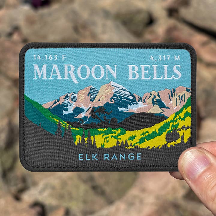 Maroon Bells Colorado 14er Patch (3.5" x 2.5") for wholesale by Hinterland Outdoors
