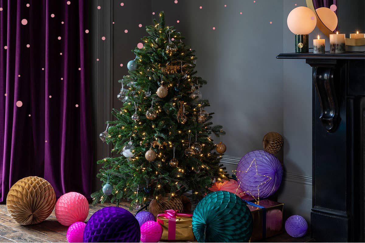 studio THIE - Vente Décalcomanie – décorations de fête - Trio de boules alvéolées en papier13