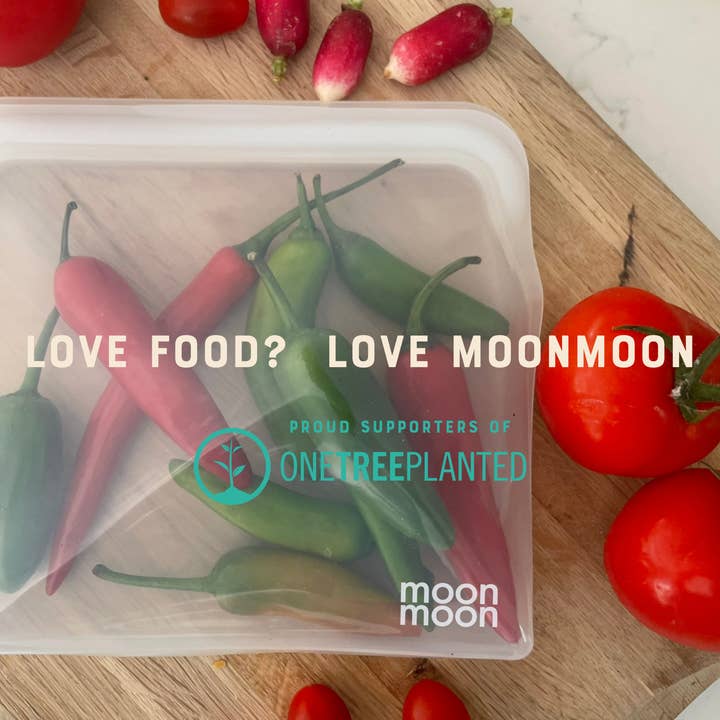 Moonmoon – wholesale Food storage wrap/bag – Reusable Silicone Food Bags - 2pk Clear 900ml7