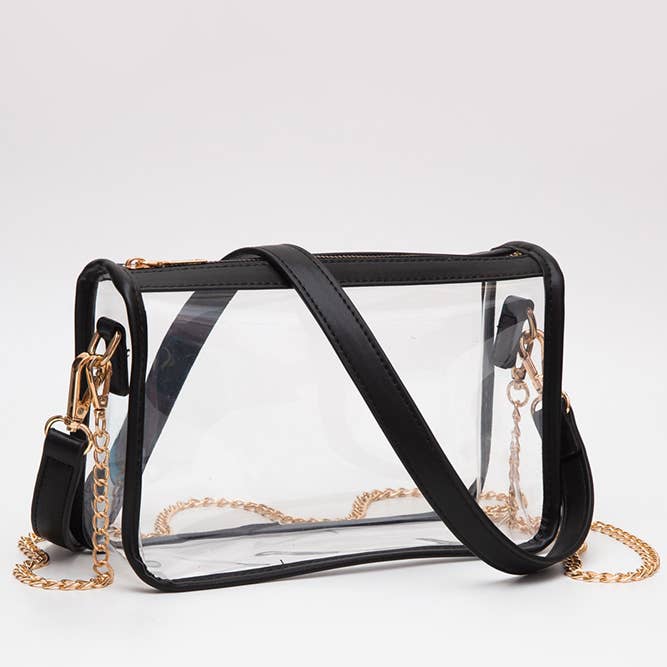 Hana - Wholesale Crossbody Bag - Women's - Clear Rectangle Stadium Concert Crossbody Bag