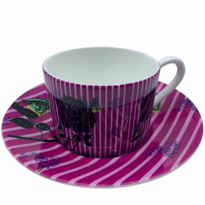Candy Stripe Garden Cup & Saucer for wholesale by HeartART