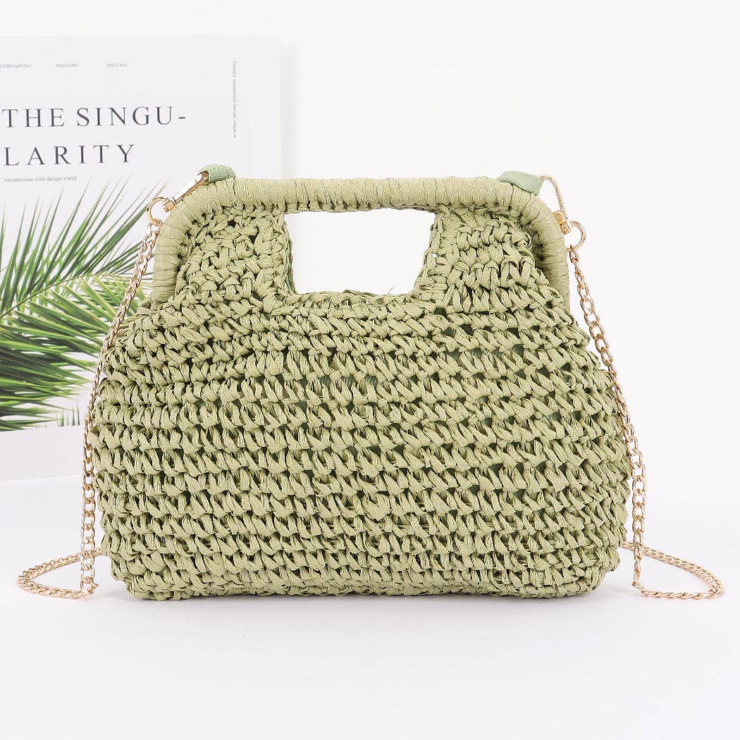 3AM BY H&D ACCESSORIES – Engroshandel Clutch - Dame – Håndlavet clutch i kunstigt stråmateriale0