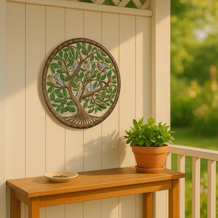 Beyond Borders - Wholesale Wall Accent - Painted Bird Tree of Life1