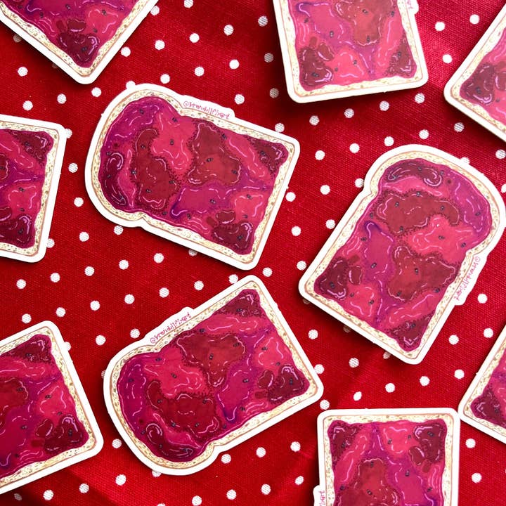 Fruit Fly Jam Toast Sticker for wholesale by Brendull Fly Art