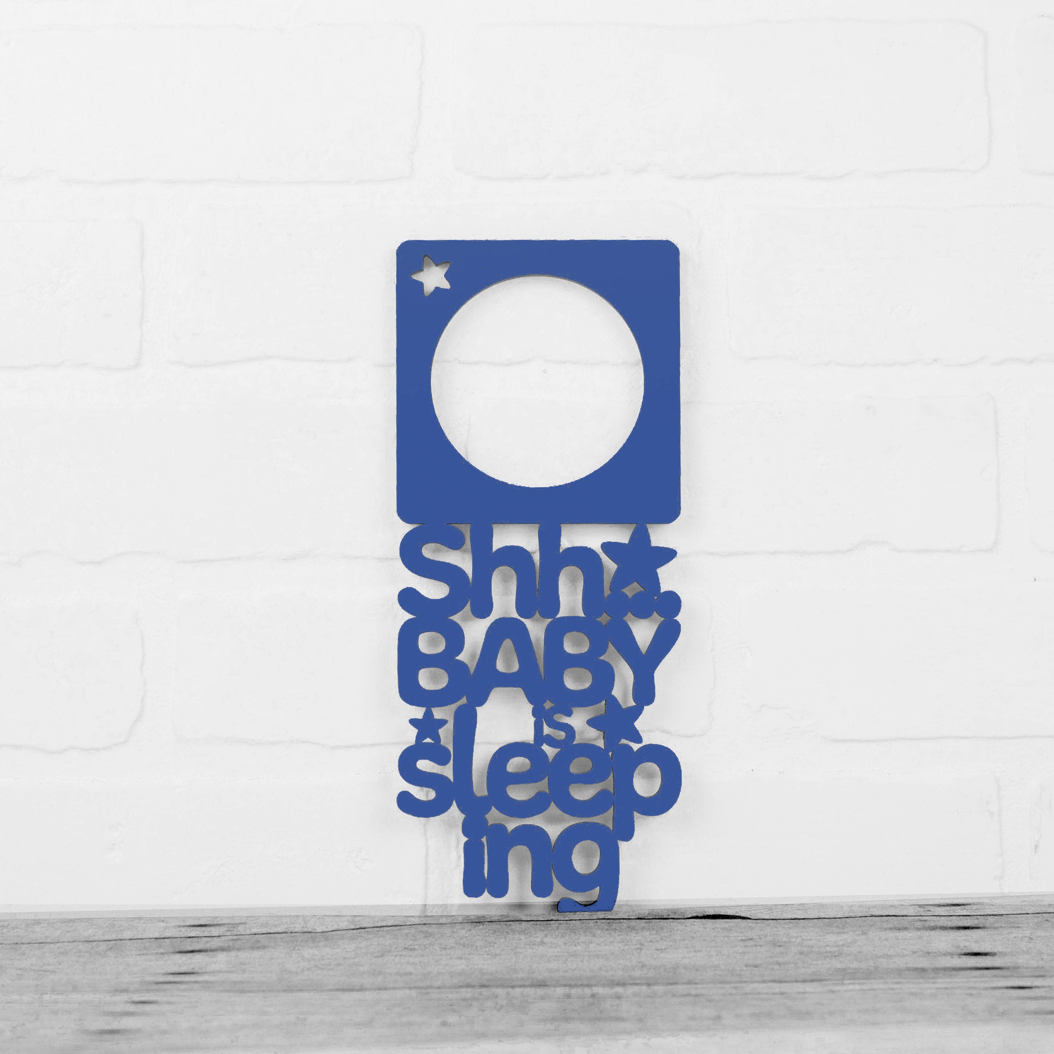 Spunky Fluff - Wholesale Wall Decor - Kids & Baby - Shhh... The Baby Is Sleeping Wood Nursery Door Hanger Sign6