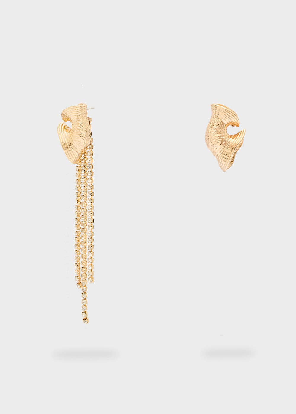 NALI' - Wholesale Dangle Earrings - IRREGULAR EARRINGS WITH GOLD/CLEAR STONES - N644