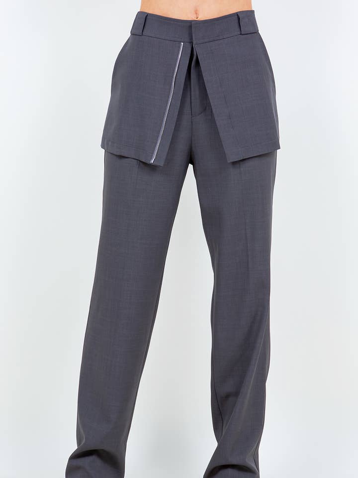 SKIRT OVERLAY ZIPPER DETAIL PANTS for wholesale by Whiteroom+Cactus