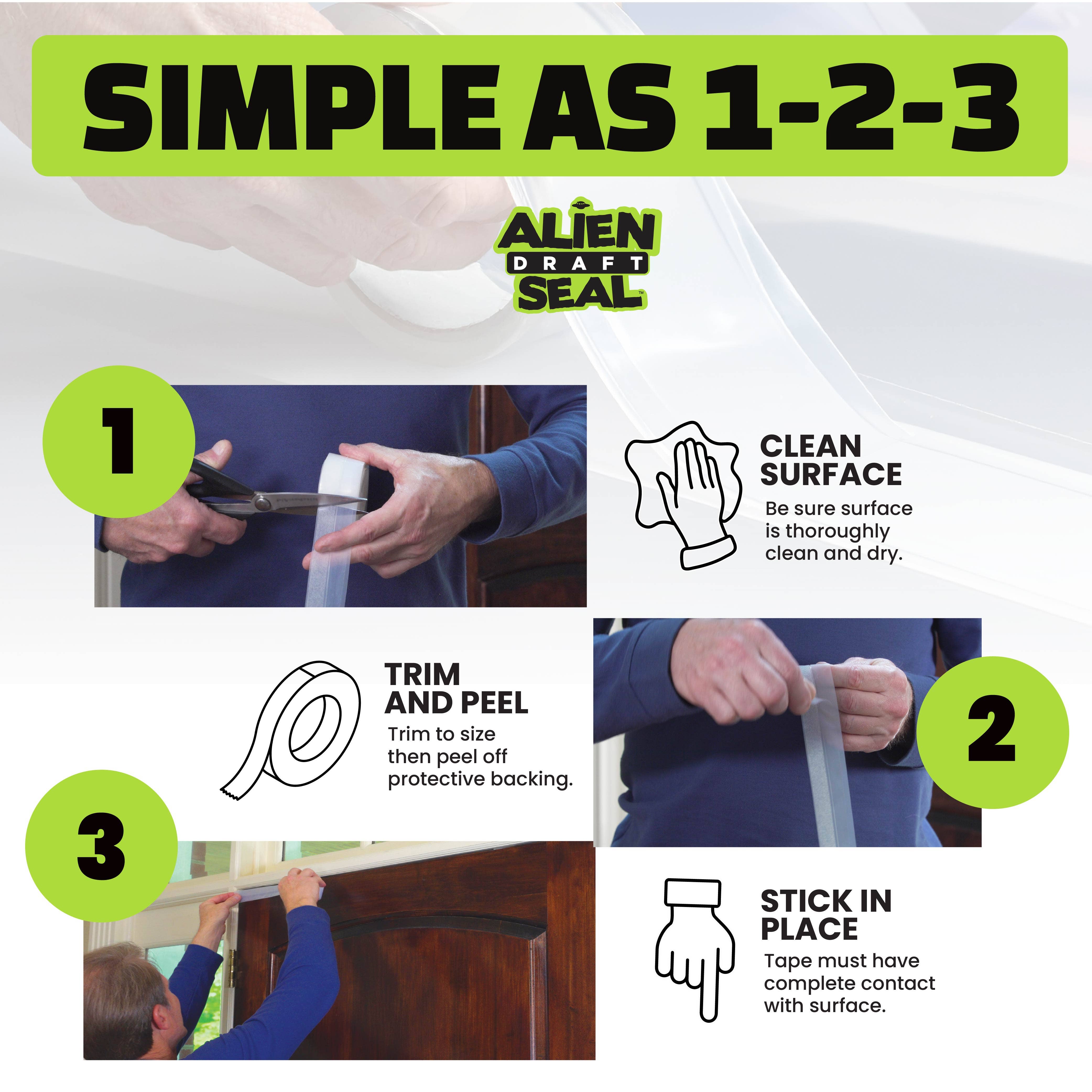 Gotham Steel/Granitestone – wholesale Tape – Alien Draft Seal Transparent Insulation Tape 7