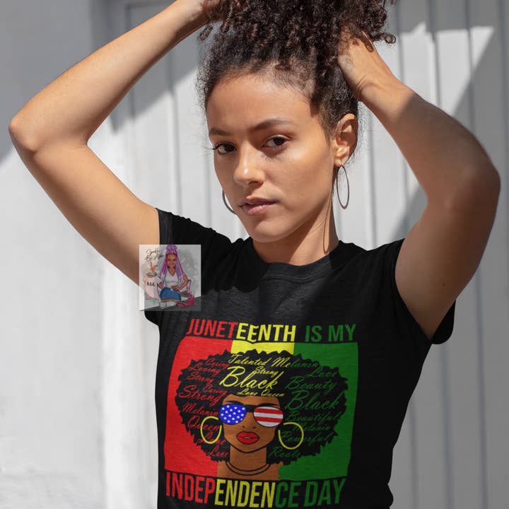 Juneteenth Is My Independence Day Queen Tee for wholesale by Sparkle By Asha