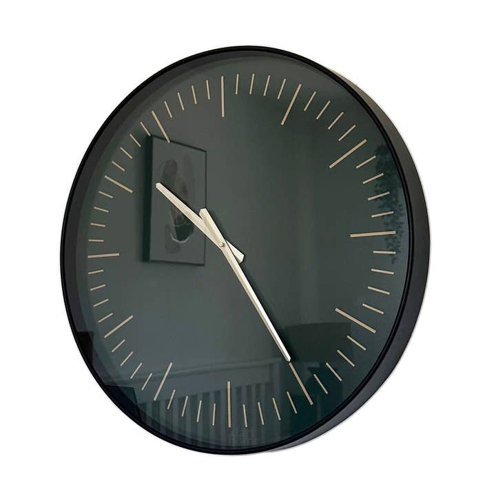 50cm Black and Gold Wall Clock - Round Battery-Operated Modern Decor with Plastic Frame for wholesale by Berpar