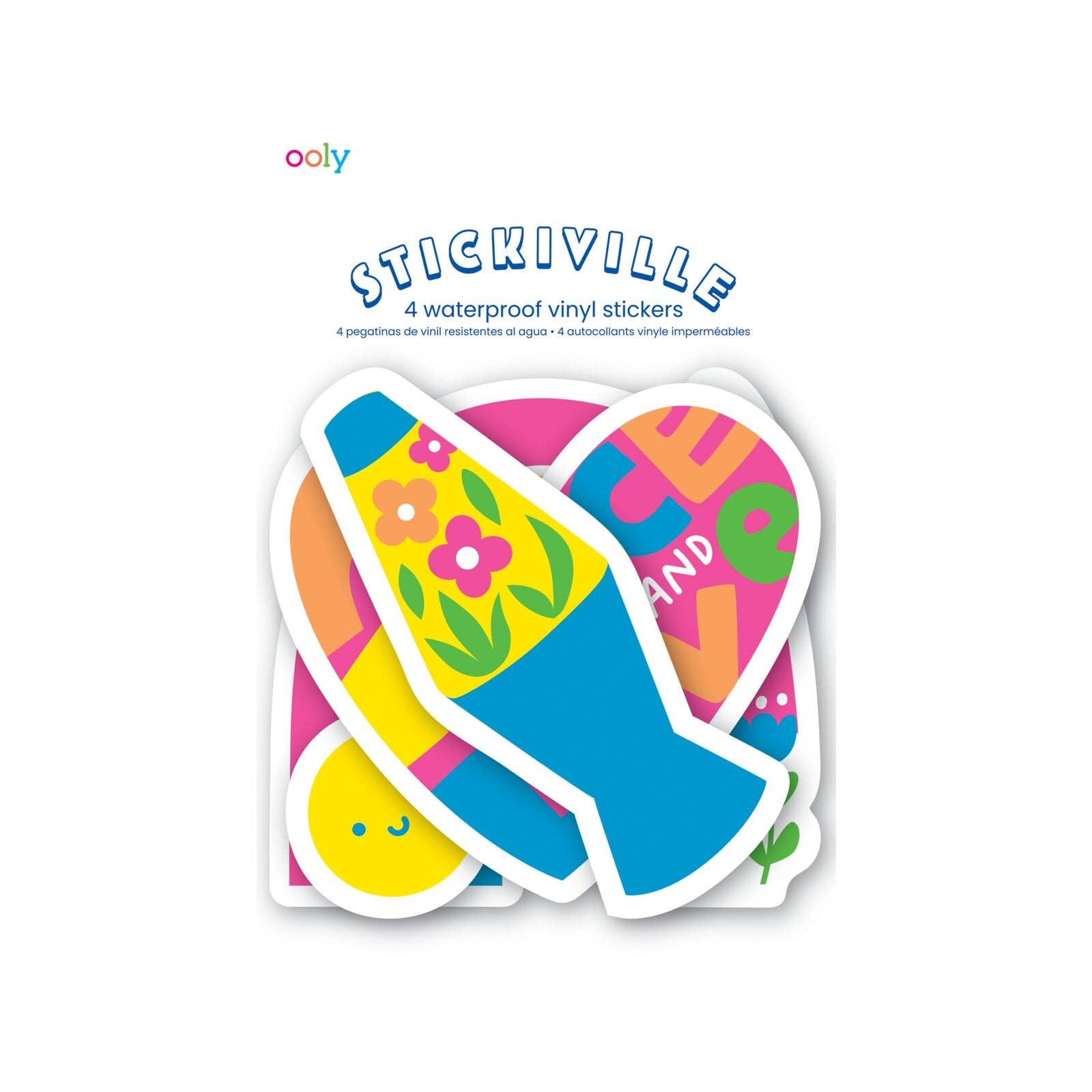 OOLY - Wholesale Sticker - Stickiville: Vinyl Stickers - Peace & Love (Set of 4)0