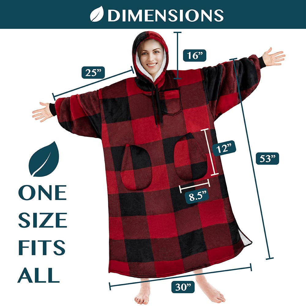 Pavilia - Wholesale Hoodie - Women's - Chest Pocket Sherpa Hoodie Blanket - Patch Pocket (Regular / Long)106