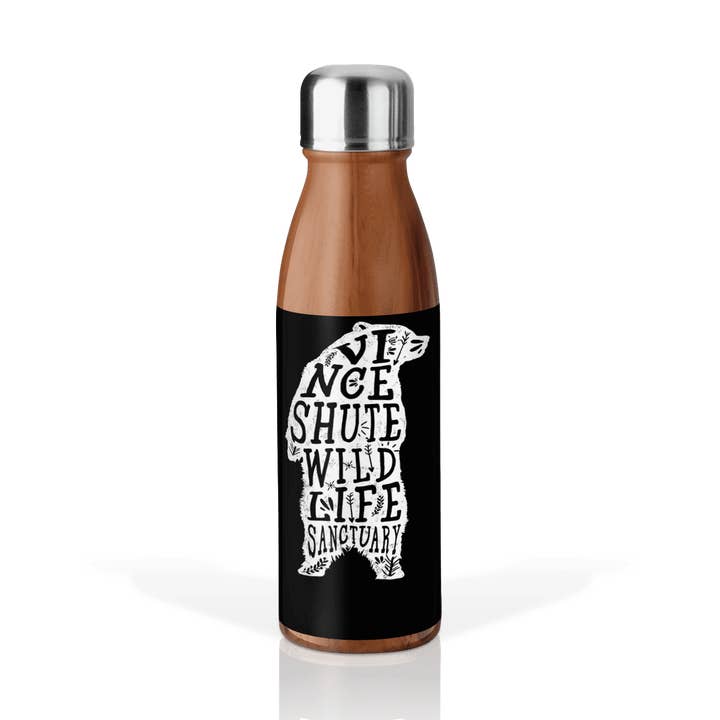 Customizable Wood Grain 20oz Cola Bottle: Standing Bear Whi for wholesale by Matrix