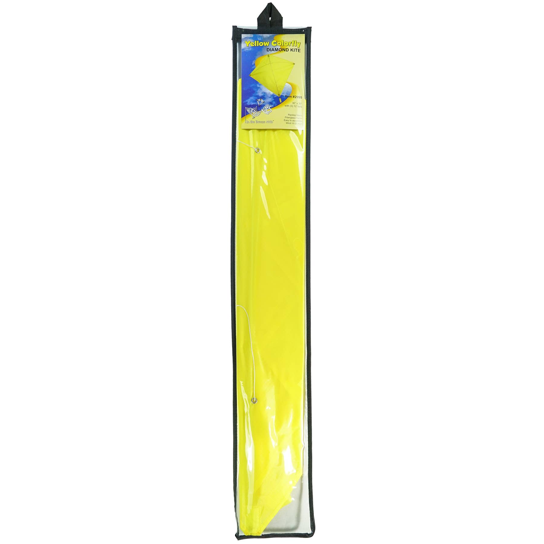 In the Breeze, LLC. - Vente Cerf-volant - Cerf-volant Diamant Jaune Colorfly 30"4