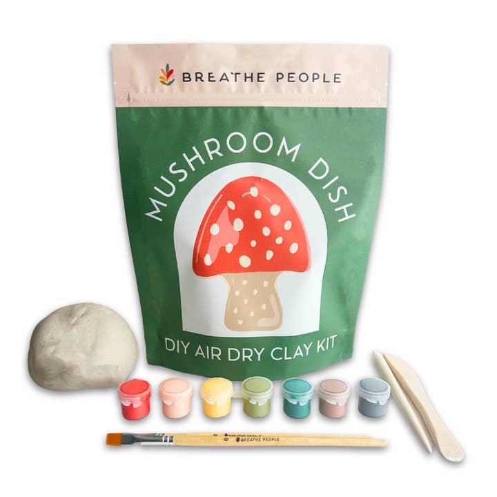 Breathe People - Wholesale DIY Craft Kit - DIY Air Dry Clay Kit- Make Your Own Mushroom Dish8
