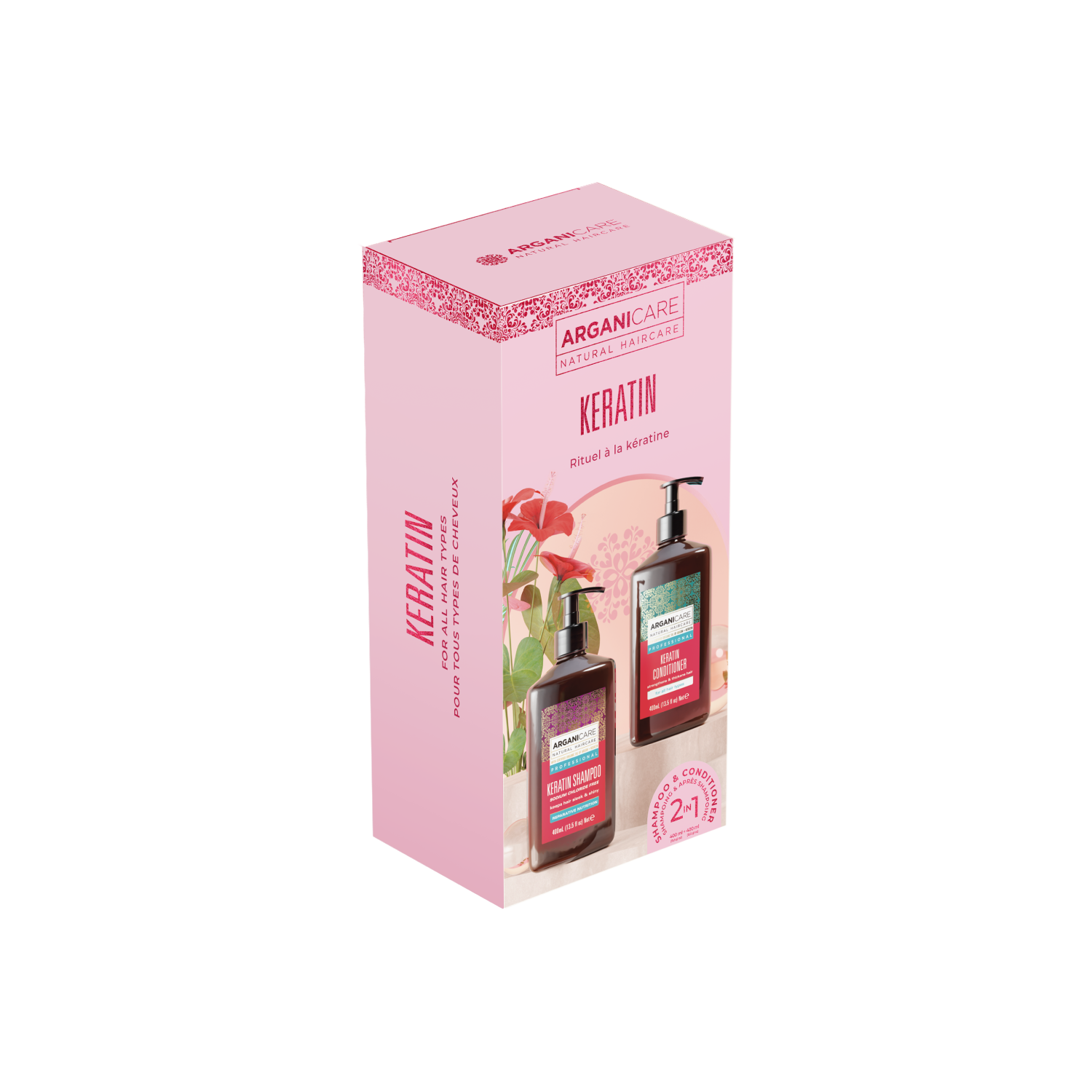 ARGANICARE - Wholesale Hair Shampoo - Keratin Shampoo+Conditioner Set1