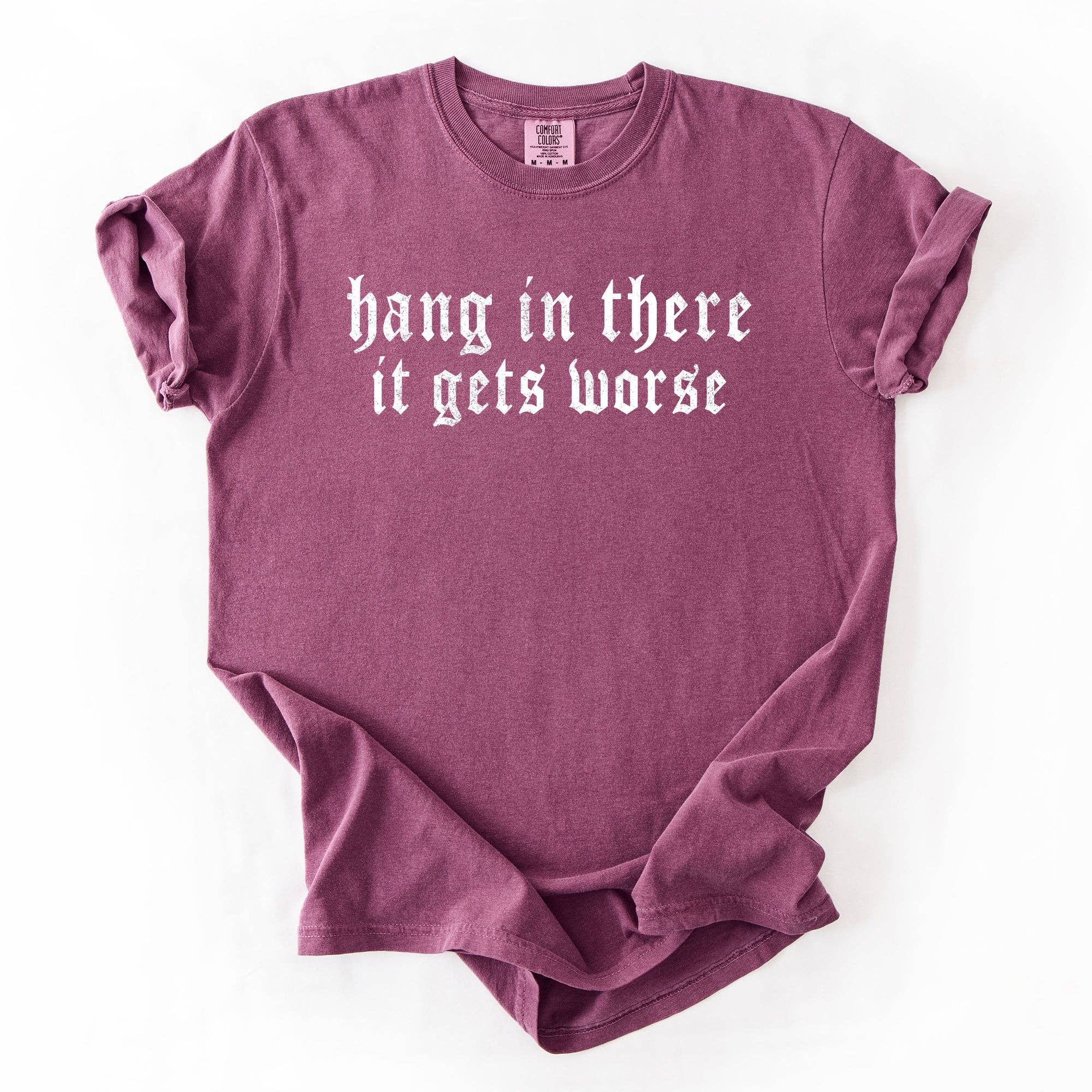 Refinery Number One LLC - Wholesale T-Shirt (Graphic) - Unisex - Hang In There, It Gets Worse, Funny, Sarcastic, Sassy Tshirt1