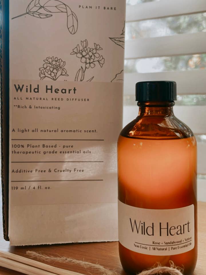 Pure Essential Oil Reed Diffuser - Wild Heart for wholesale by Plan It Bare